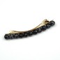 Barrette cheveux 8cm, perles marbrées 8mm - noir Barrette cheveux 8cm, perles marbrées 8mm - noir