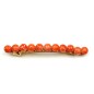 Barrette cheveux 8cm, perles marbrées 8mm - orange Barrette cheveux 8cm, perles marbrées 8mm - orange