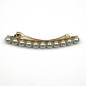 Barrette cheveux 8cm, perles nacrées 8mm - gris