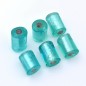 Lot de 6 perles cylindriques polyrésine - turquoise