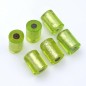 Lot de 6 perles cylindriques polyrésine - vert Lot de 6 perles cylindriques polyrésine - vert