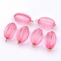 Lot de 6 perles ovales acrylique - rose Lot de 6 perles ovales acrylique - rose