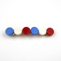 Barrette cheveux perles rondes plates 7cm - tricolor