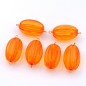 Lot de 6 perles ovales acrylique - orange Lot de 6 perles ovales acrylique - orange