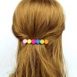 Barrette cheveux perles rondes plates 7cm - multicolor Barrette cheveux perles rondes plates 7cm - multicolor