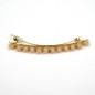Barrette cheveux perles ovale facette 8cm - beige nude Barrette cheveux perles ovale facette 8cm - beige nude