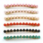 Barrette cheveux perles ovale facette 8cm - beige nude Barrette cheveux perles ovale facette 8cm - beige nude