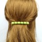 Barrette cheveux perles ovale 8cm - marron Barrette cheveux perles ovale 8cm - marron