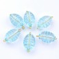 Lot de 6 perles ovales acrylique - bleu transparent Lot de 6 perles ovales acrylique - bleu transparent