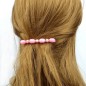 Barrette cheveux perles 8cm - rose Barrette cheveux perles 8cm - rose