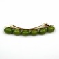Barrette cheveux perle ovale 8cm - vert olive