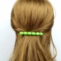 Barrette cheveux perle ovale 8cm - vert olive