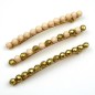 Barrette cheveux longue perle facette 10cm - doré beige