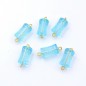 Lot de 6 perles cylindrique en acrylique - bleu Lot de 6 perles cylindrique en acrylique - bleu