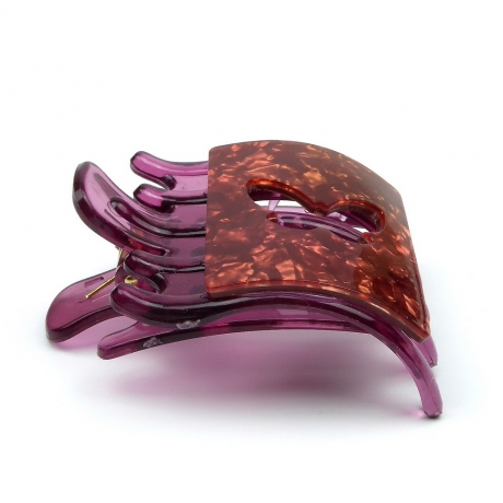 Pince cheveux clip motif papillon 8cmx6cm - violet bordeaux