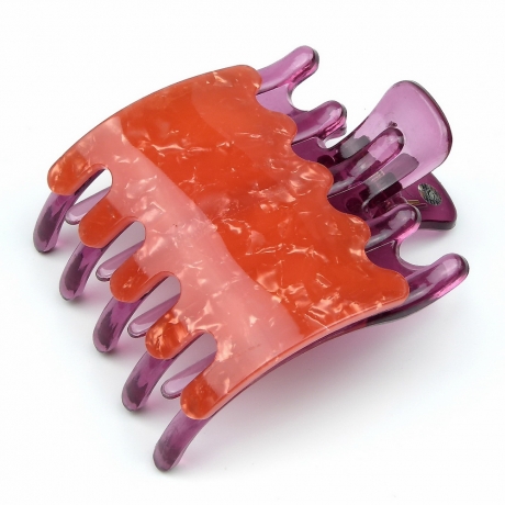 Pince cheveux clip 8cmx6.2cm - violet corail