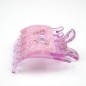 Pince cheveux plate motif coeur et strass 8cmx6.2cm - rose