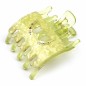 Pince cheveux plate motif coeur et strass 8cmx6.2cm - jaune
