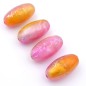 Lot de 4 perles ovales acrylique - rose orange Lot de 4 perles ovales acrylique - rose orange