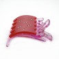 Pince cheveux plate strass 8cmx6.2cm - vieux rose