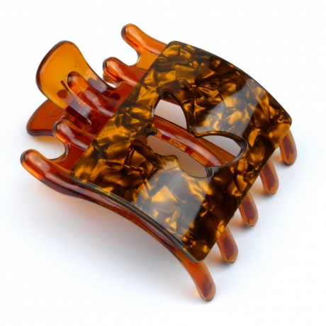 Pince cheveux clip motif papillon 8cmx6.2cm - marron