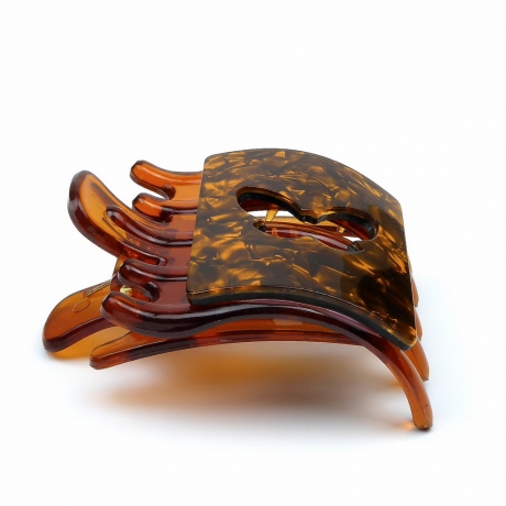 Pince cheveux clip motif papillon 8cmx6.2cm - marron