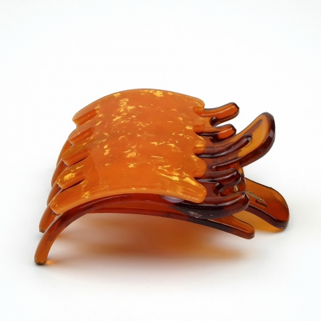 Pince cheveux clip 8cmx6.2cm - marron orange