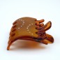 Pince cheveux plate strass 8cmx6.2cm - marron camel