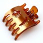 Pince cheveux plate motif étoile lune et strass 8cmx6.2cm - marron