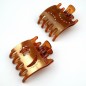 Pince cheveux plate motif étoile lune et strass 8cmx6.2cm - marron