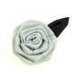 Fleur avec feuille en tissu 6cm - Gris
