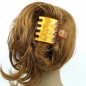 Pince cheveux plate motif étoile lune et strass 8cmx6.2cm - marron