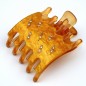 Pince cheveux clip strass 8cmx6.2cm - doré jaune