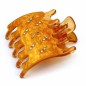 Pince cheveux clip strass 8cmx6.2cm - doré jaune