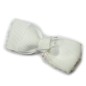 Noeud satin 6.5cm brodé perles toupilles blanc boréal