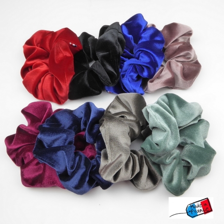 Gros chouchou velours 13cm - marine