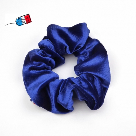 Gros chouchou velours 13cm - bleu