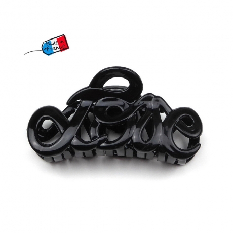 Pince cheveux "Love" Made in France 8.5cm - noir