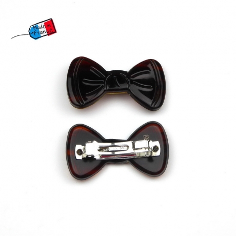 Lot de 2 barrettes cheveux Fabrication française 4.9cm - marron