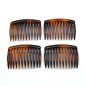 Lot de 4 peignes de côté demi blond Made in France 6.5cm - marron Lot de 4 peignes de côté demi blond Made in France 6.5cm - marron