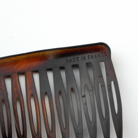 Lot de 4 peignes de côté demi blond Made in France 6.5cm - marron