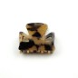 Pince cheveux 3.8cm motif écaille de tortue - beige noir