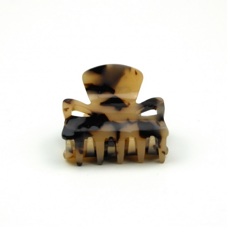 Pince cheveux 3.8cm motif écaille de tortue - beige noir