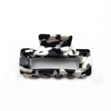 Pince cheveux 7cm motif écaille de tortue - noir blanc