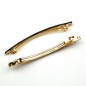 Barrette cheveux longue 10cm chaine strass noir - noir