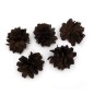 Lot de 5 petites fleurs en tissu satin - marron