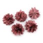 Lot de 5 petites fleurs en tissu satin - vieux rose