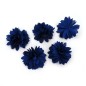 Lot de 5 petites fleurs en tissu satin - bleu roi