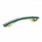 Barrette cheveux longue 9.5cm chaine et strass - bleu canard Barrette cheveux longue 9.5cm chaine et strass - bleu canard