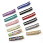 Lot de 2 pinces cheveux crocodile strass 4.8cm - camel
